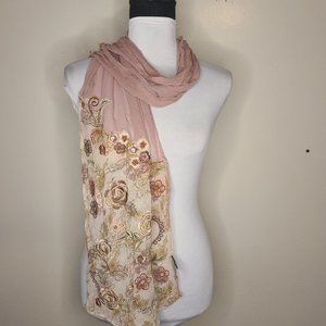 EUC J. Jill Silk Embroidered Scarf - A7
